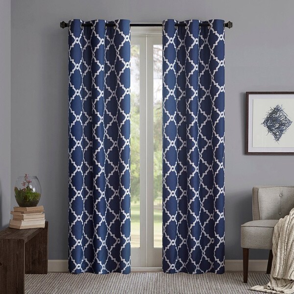 Buy Blue, Lattice Curtains \ Drapes Online at Overstock | Our Best